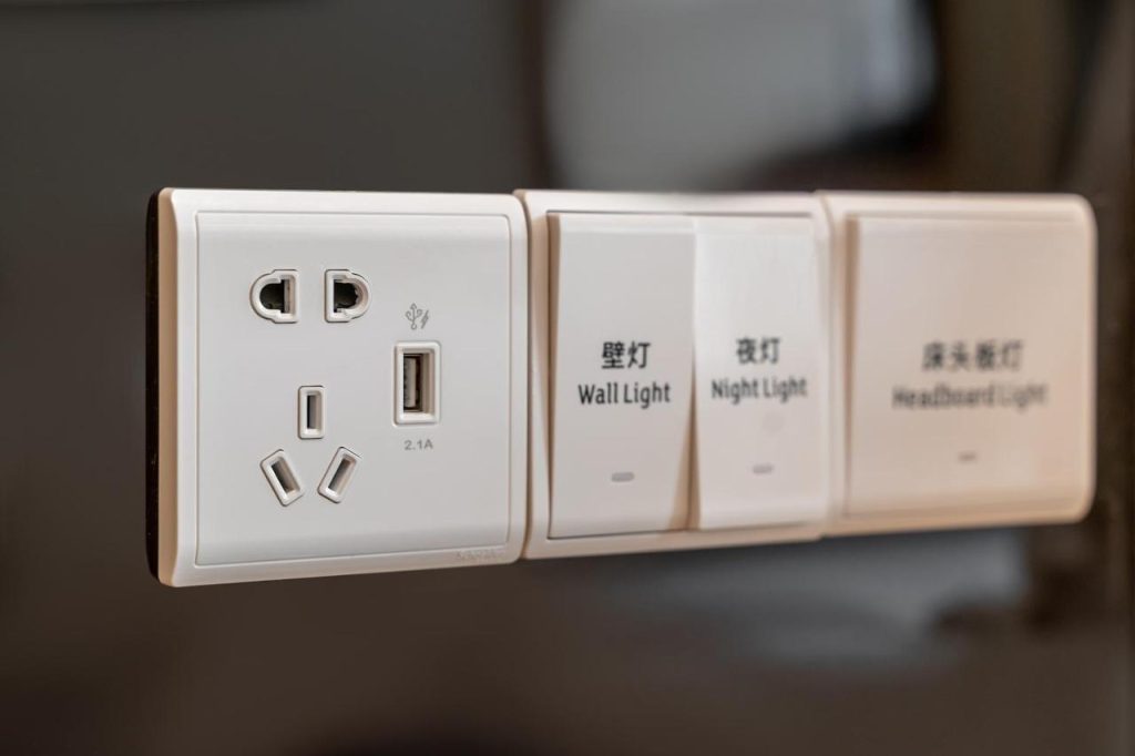 The adapters, plugs, wall-mounted sockets and power of China